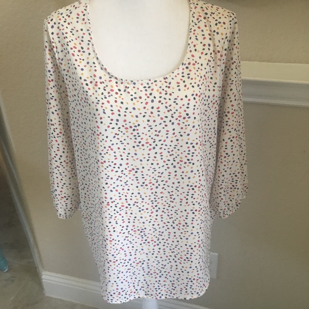 Le Lis Stitch Fix dotted print blouse Size Large